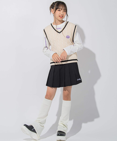 ZIDDY（ジディ）の「【 ニコ☆プチ 掲載 】クマ刺繍ベスト＆ロゴTシャツセット(130~160cm)（ベスト・キッズ・ブラック/ベージュ・150cm/160cm/130cm/140cm）」の10枚目の写真