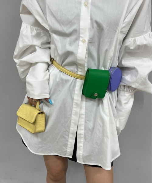 Six M（シックスエム）の「【SixM/シックスエム】トリプルマルチポーチ（ショルダーバッグ・レディース・シルバー/イエロー・FREE）」の4枚目の写真