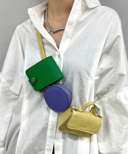 Six M（シックスエム）の「【SixM/シックスエム】トリプルマルチポーチ（ショルダーバッグ・レディース・シルバー/イエロー・FREE）」の20枚目の写真