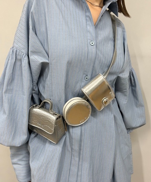 Six M（シックスエム）の「【SixM/シックスエム】トリプルマルチポーチ（ショルダーバッグ・レディース・シルバー/イエロー・FREE）」の19枚目の写真