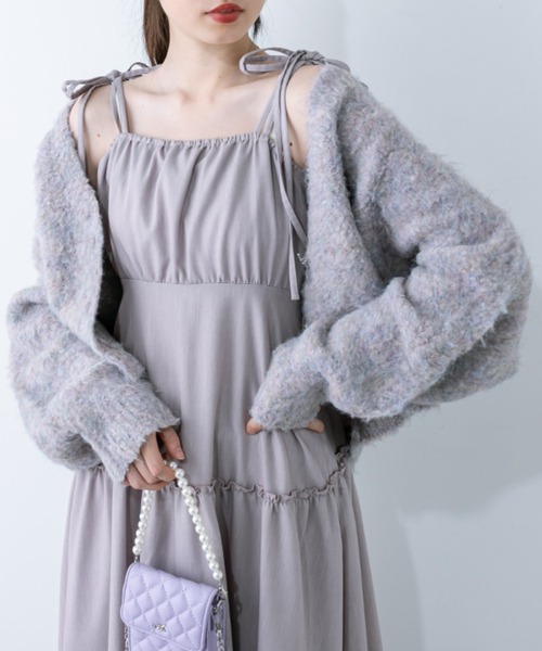 OLIVE des OLIVE（オリーブデオリーブ）の「肩リボンティアードワンピース　1032090170（ワンピース・レディース・ラベンダー/ブラック/チェック/チャコールグレー/ブラック系その他/オフホワイト・FREE/SMALL）」の7枚目の写真