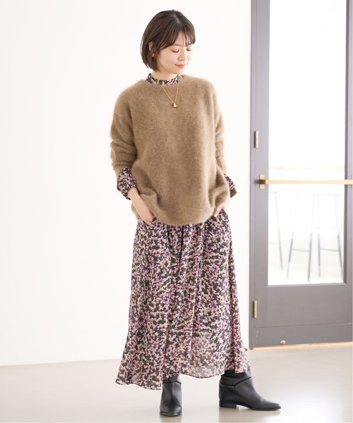 IENA（イエナ）の「《追加》フラワープリント ボザムドレス