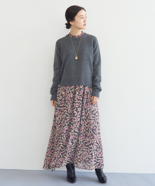 【IENA】☆お値下げ☆フラワープリント ボザムドレス ワンピース 　36 イエナフラワープリント ボザムドレスワンピース36