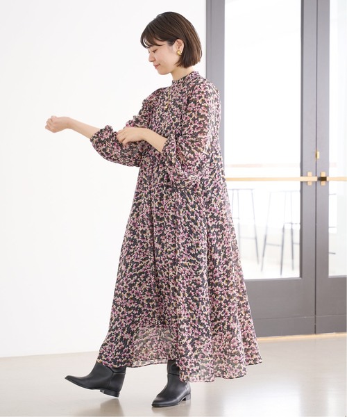 IENA（イエナ）の「《追加》フラワープリント ボザムドレス