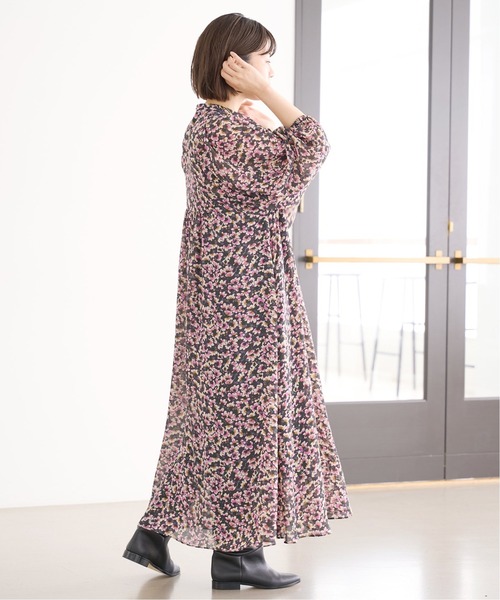 IENA（イエナ）の「《追加》フラワープリント ボザムドレス