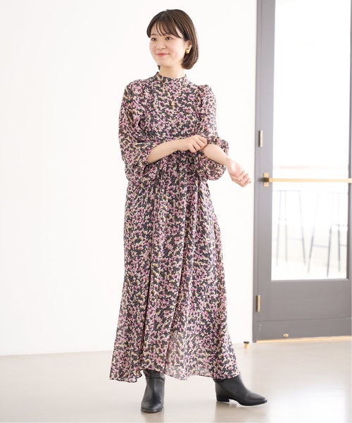 IENA（イエナ）の「《追加》フラワープリント ボザムドレス