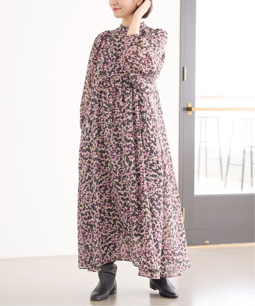 IENA（イエナ）の「《追加》フラワープリント ボザムドレス
