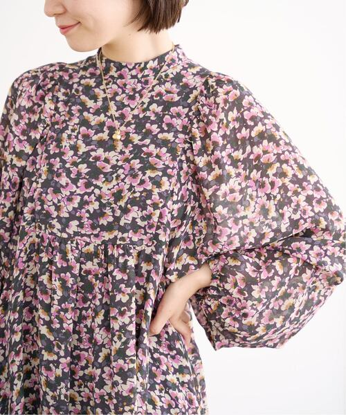 IENA（イエナ）の「《追加》フラワープリント ボザムドレス