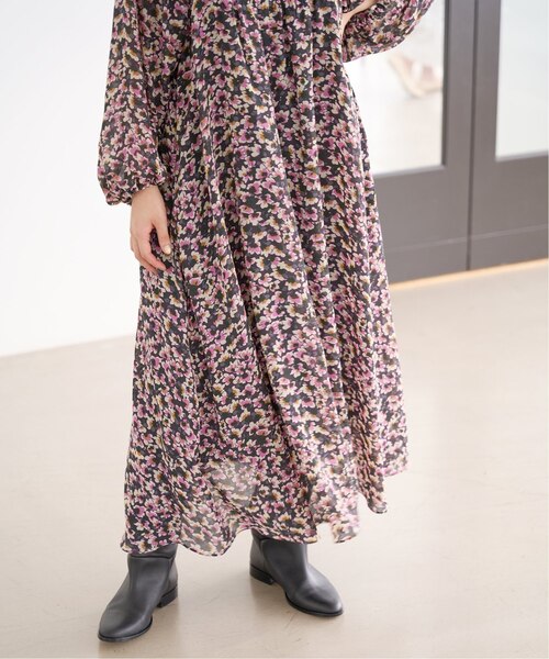 IENA（イエナ）の「《追加》フラワープリント ボザムドレス