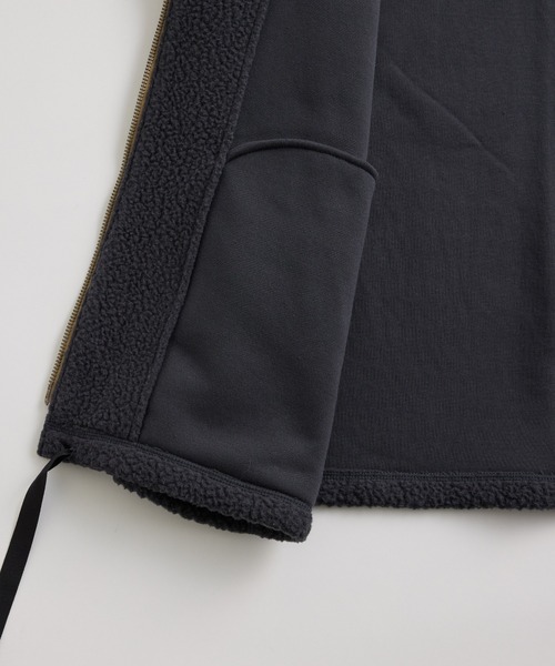 ADAM ET ROPE'（アダムエロペ）の「リサイクル ボアフリース シャツブルゾン（ブルゾン・メンズ・ブラウン/チャコールグレー・L/M）」の6枚目の写真