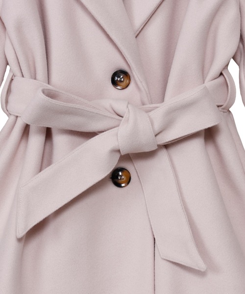 セール】リボンベルト 付き ボリュームスリーブ ショートコート