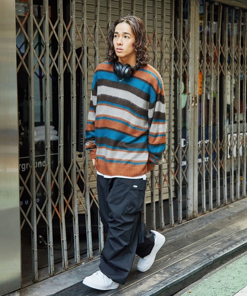 Buyer's Select/シャギーマルチボーダーニット（ニット/セーター