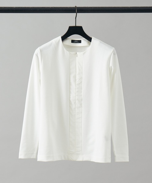 5351 POUR LES HOMMES（ゴーサンゴーイチプールオム）の「スリットネック 長袖Tシャツ（Tシャツ/カットソー・メンズ・チャコールグレー/ブラック/ホワイト・44/46/48/50）」の2枚目の写真