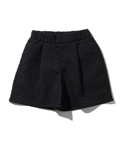 SHOO・LA・RUE(シューラルー)の「◆【110-140cm/プチセレ】エンボスショートパンツ(その他パンツ・キッズ・アイボリー/ブラック・11/12/13/14)」の3枚目の写真