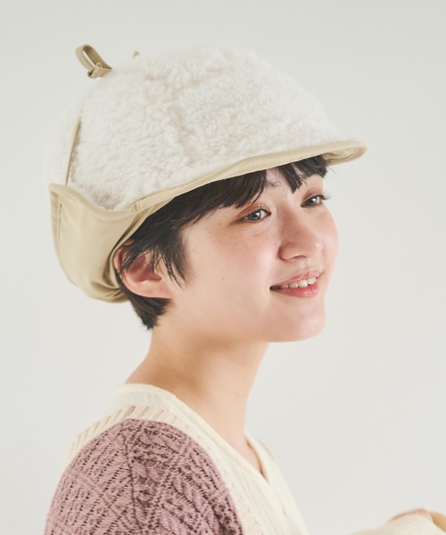 Crisp（クリスプ）の「ボアフライトキャップ（キャップ・レディース・アイボリー/ブラウン/ブラック・FREE）」の14枚目の写真