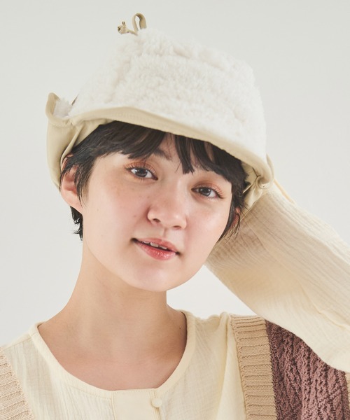 Crisp（クリスプ）の「ボアフライトキャップ（キャップ・レディース・アイボリー/ブラウン/ブラック・FREE）」の15枚目の写真