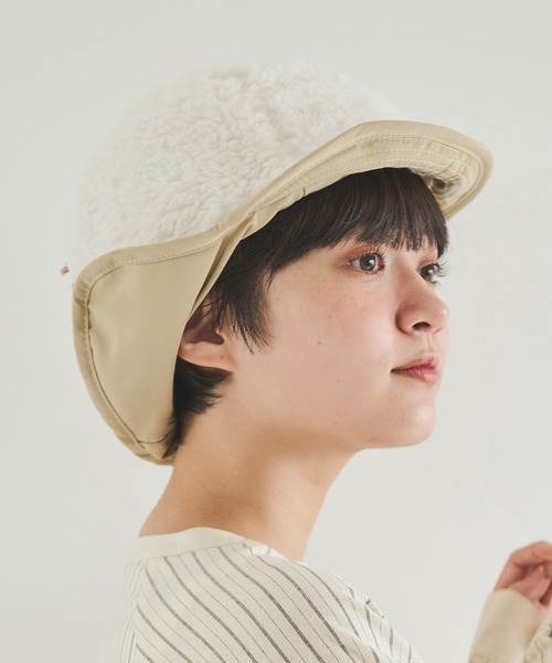 Crisp（クリスプ）の「ボアフライトキャップ（キャップ・レディース・アイボリー/ブラウン/ブラック・FREE）」の18枚目の写真