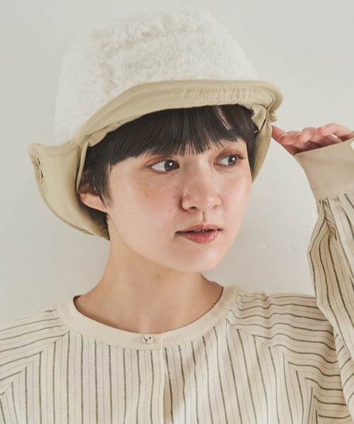 Crisp（クリスプ）の「ボアフライトキャップ（キャップ・レディース・アイボリー/ブラウン/ブラック・FREE）」の20枚目の写真