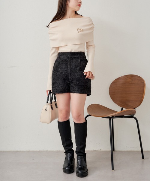 Chico（チコ）の「ツイードショートパンツ（その他パンツ・レディース・グレー/ブラック/アイボリー・FREE）」の13枚目の写真