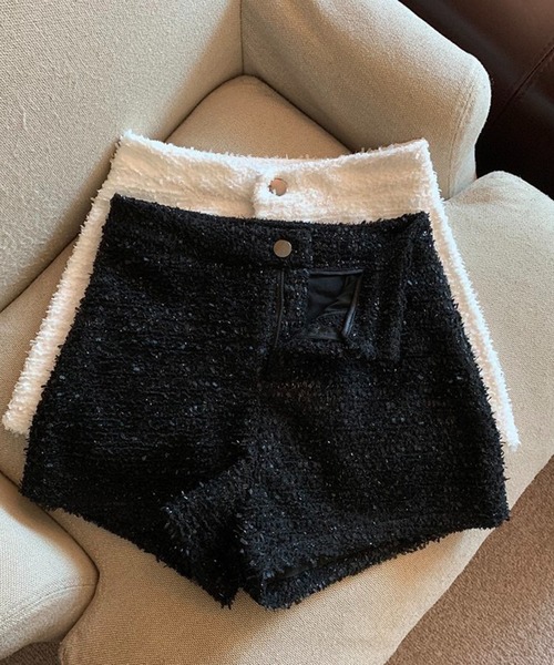 Chick（チック）の「ハイウエストツイードショートパンツ（その他パンツ・レディース・ホワイト/ブラック・M/S/L）」の3枚目の写真