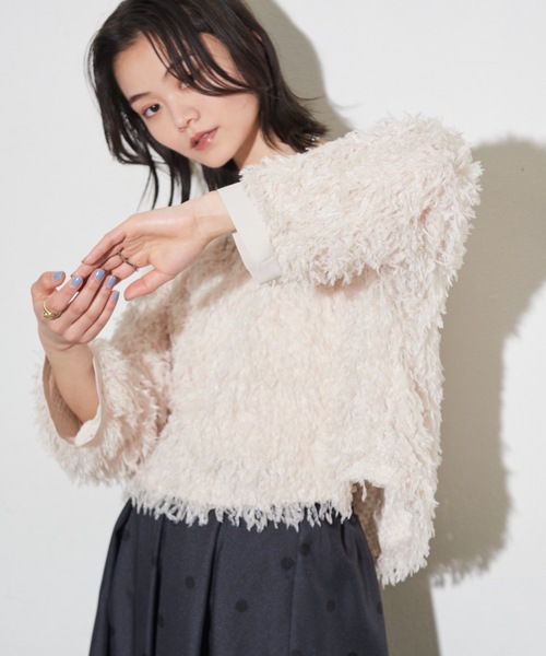 Shelly island（シェリーアイランド）の「フリンジレースプルオーバー（シャツ/ブラウス・レディース・ホワイト/ピンク/ライトグレー・M）」の2枚目の写真