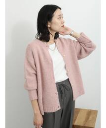 Samansa Mos2 blue | ◎シャギーニットカーディガン(カーディガン/ボレロ)