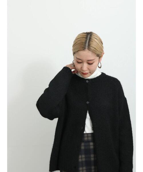 Samansa Mos2 blue（サマンサモスモスブルー）の「◎シャギーニットカーディガン（カーディガン/ボレロ・レディース・ピンク/キナリ/ブラック・F）」の12枚目の写真