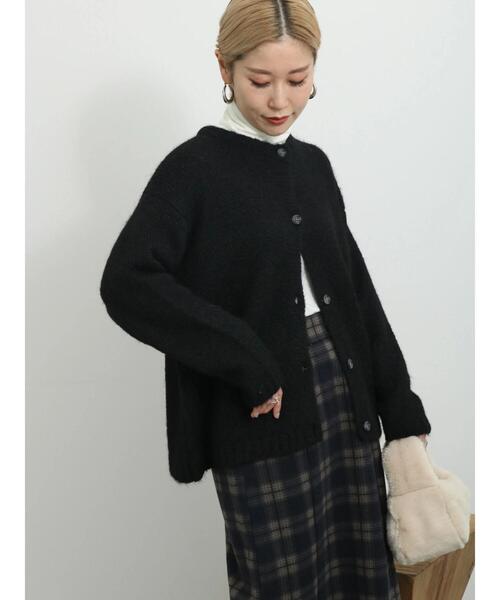 Samansa Mos2 blue（サマンサモスモスブルー）の「◎シャギーニットカーディガン（カーディガン/ボレロ・レディース・ピンク/キナリ/ブラック・F）」の13枚目の写真