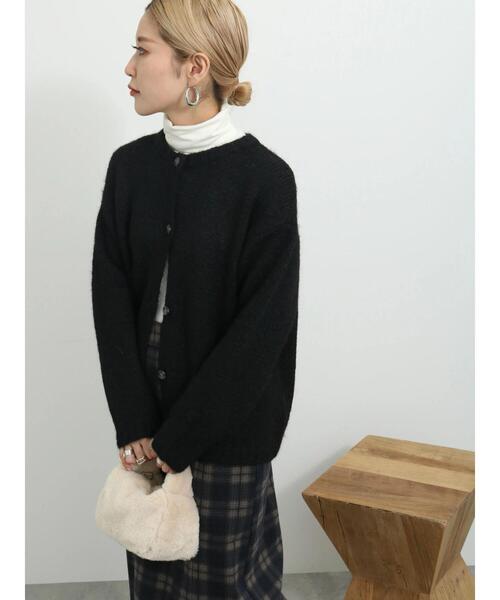 Samansa Mos2 blue（サマンサモスモスブルー）の「◎シャギーニットカーディガン（カーディガン/ボレロ・レディース・ピンク/キナリ/ブラック・F）」の14枚目の写真