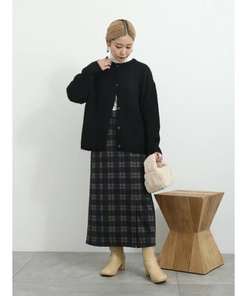 Samansa Mos2 blue（サマンサモスモスブルー）の「◎シャギーニットカーディガン（カーディガン/ボレロ・レディース・ピンク/キナリ/ブラック・F）」の15枚目の写真