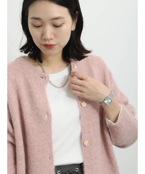 Samansa Mos2 blue（サマンサモスモスブルー）の「◎シャギーニットカーディガン（カーディガン/ボレロ・レディース・ピンク/キナリ/ブラック・F）」の17枚目の写真