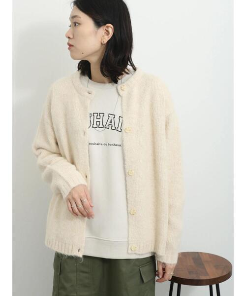 Samansa Mos2 blue（サマンサモスモスブルー）の「◎シャギーニットカーディガン（カーディガン/ボレロ・レディース・ピンク/キナリ/ブラック・F）」の21枚目の写真