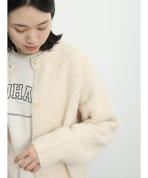 Samansa Mos2 blue（サマンサモスモスブルー）の「◎シャギーニットカーディガン（カーディガン/ボレロ・レディース・ピンク/キナリ/ブラック・F）」の22枚目の写真