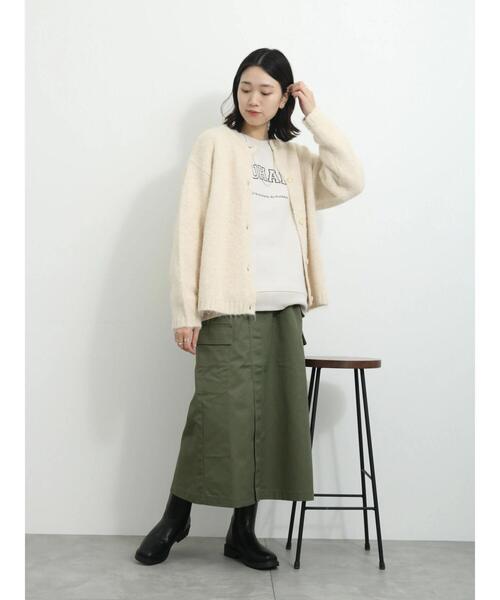 Samansa Mos2 blue（サマンサモスモスブルー）の「◎シャギーニットカーディガン（カーディガン/ボレロ・レディース・ピンク/キナリ/ブラック・F）」の4枚目の写真