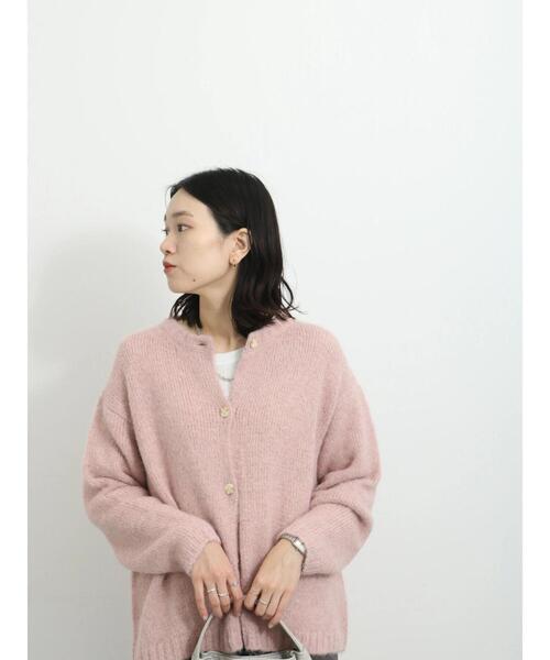 Samansa Mos2 blue（サマンサモスモスブルー）の「◎シャギーニットカーディガン（カーディガン/ボレロ・レディース・ピンク/キナリ/ブラック・F）」の6枚目の写真