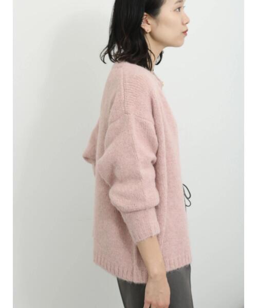 Samansa Mos2 blue（サマンサモスモスブルー）の「◎シャギーニットカーディガン（カーディガン/ボレロ・レディース・ピンク/キナリ/ブラック・F）」の9枚目の写真