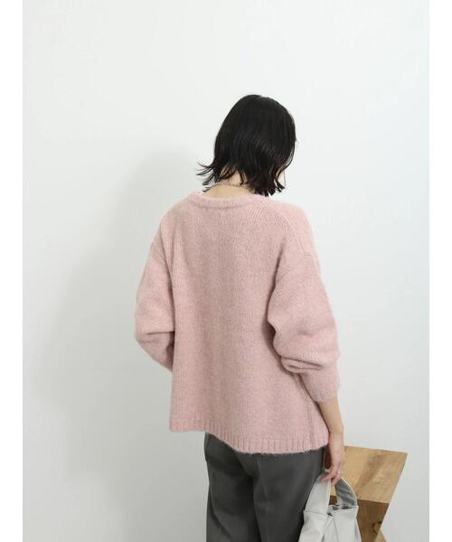 Samansa Mos2 blue（サマンサモスモスブルー）の「◎シャギーニットカーディガン（カーディガン/ボレロ・レディース・ピンク/キナリ/ブラック・F）」の10枚目の写真