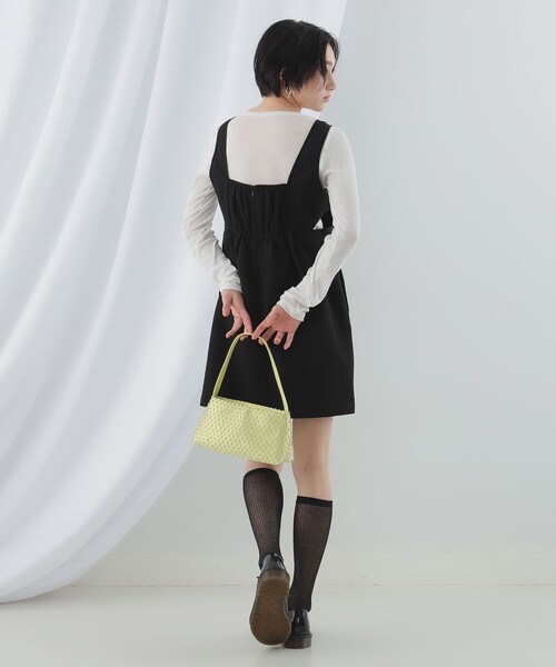 Ray BEAMS(レイビームス)の「Ray BEAMS / カットアウト ミニ サロペット ワンピース(ワンピース・レディース・ホワイト系その他6/ブラック・0/1)」の9枚目の写真