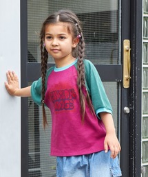 PAIRMANON STREET（ペアマノンストリート）の「【PAIRMANON STREET】配色ラグランリンガープリントTシャツ（Tシャツ/カットソー・キッズ）」