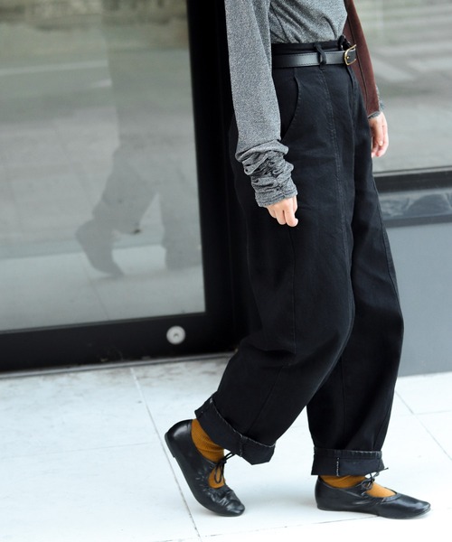 スムース素材レースアップリボンメリージェーンバレエシューズ（バレエ