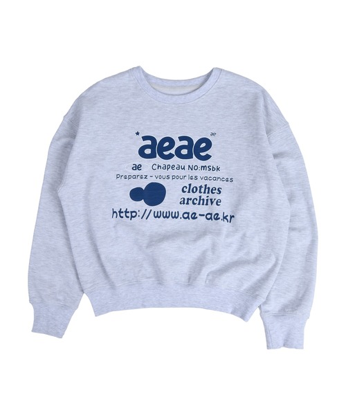 aeae（エーイーエーイー）の「Doodle Web Logo Crop Sweatshirts