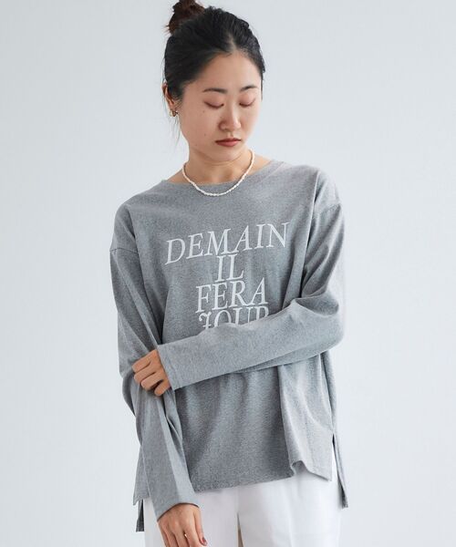 le.coeur blanc（ルクールブラン）の「フレンチロゴプリントロンTEE（Tシャツ/カットソー・レディース・オフホワイト/グレー・38）」の5枚目の写真