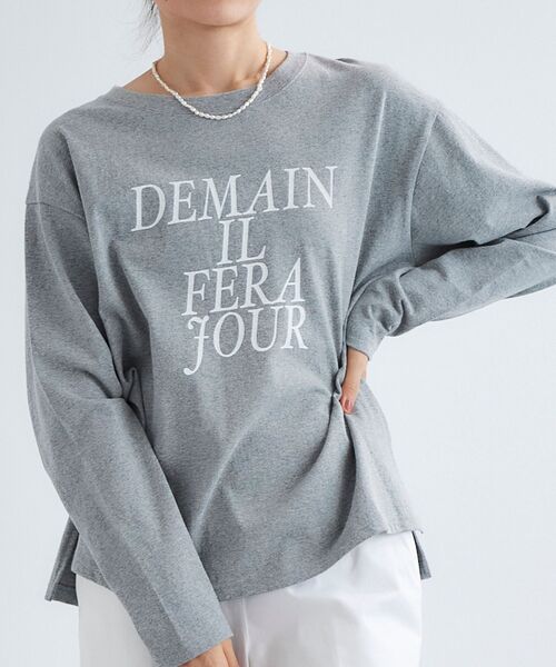 le.coeur blanc（ルクールブラン）の「フレンチロゴプリントロンTEE（Tシャツ/カットソー・レディース・オフホワイト/グレー・38）」の8枚目の写真