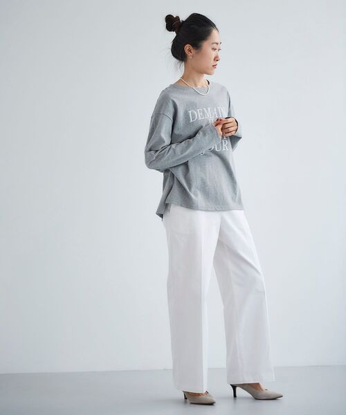 le.coeur blanc（ルクールブラン）の「フレンチロゴプリントロンTEE（Tシャツ/カットソー・レディース・オフホワイト/グレー・38）」の13枚目の写真