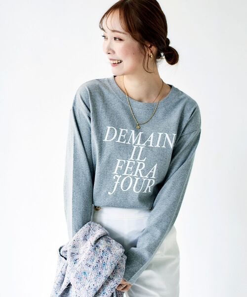 le.coeur blanc（ルクールブラン）の「フレンチロゴプリントロンTEE（Tシャツ/カットソー・レディース・オフホワイト/グレー・38）」の17枚目の写真