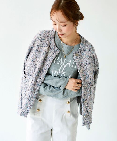 le.coeur blanc（ルクールブラン）の「フレンチロゴプリントロンTEE（Tシャツ/カットソー・レディース・オフホワイト/グレー・38）」の19枚目の写真