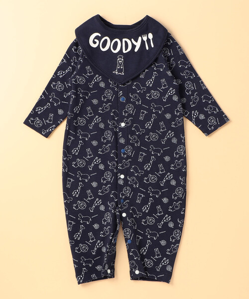 COMME CA ISM（コムサイズム）の「長袖ツーウェイオール・リバーシブルスタイ入りギフトセット(60-80cm)（ベビーギフト・キッズ・ピンク/ホワイト/サックスブルー/ネイビー・60-80cm）」の2枚目の写真