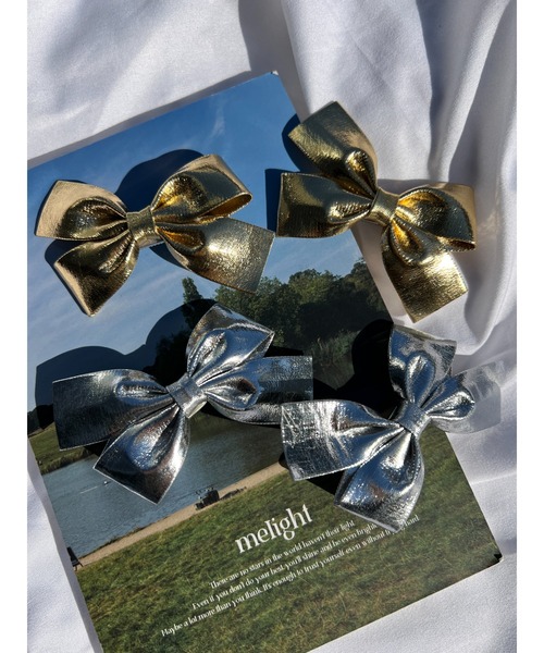 WC(ダブル シー)の「【2点SET】メタリックリボンピン(バレッタ/ヘアクリップ・レディース・ゴールド/シルバー・FREE)」の7枚目の写真