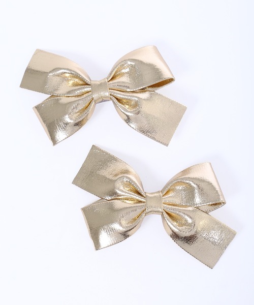 WC(ダブル シー)の「【2点SET】メタリックリボンピン(バレッタ/ヘアクリップ・レディース・ゴールド/シルバー・FREE)」の9枚目の写真