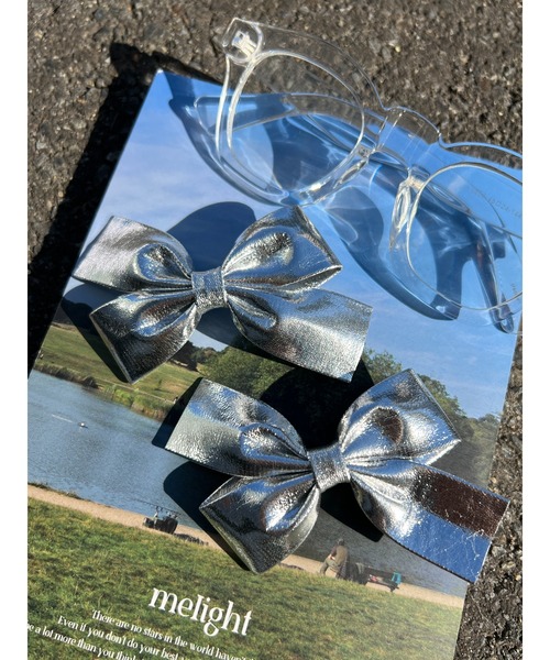 WC(ダブル シー)の「【2点SET】メタリックリボンピン(バレッタ/ヘアクリップ・レディース・ゴールド/シルバー・FREE)」の6枚目の写真